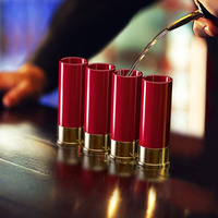 4 sztuk/zestaw kieliszek kreatywny wysokiej jakości plastik Shotgun kształt kuli kieliszki wody lampka do wina Party Drinkware prezent dla przyjaciela 2